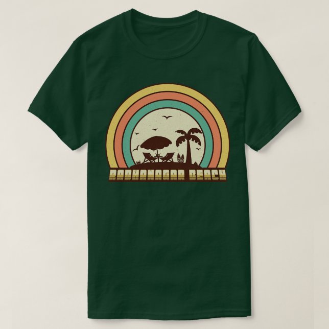 Camiseta Radhanagar Beach Retro Sunset Style (Diseño del anverso)