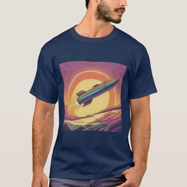 Camiseta Radiación de cohetes retro (Anverso)