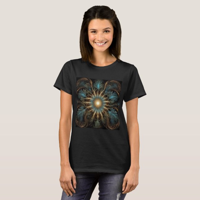 Camiseta Radiant Fractal Flower (Anverso completo)