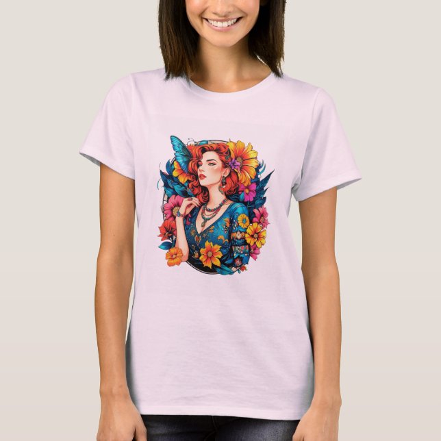 Camiseta Radiant Soul – Floral Queen Vibes (Anverso)