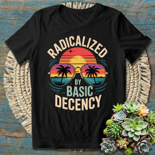 Camiseta Radicalizado Por Decoración Básica Retro Sunset Su
