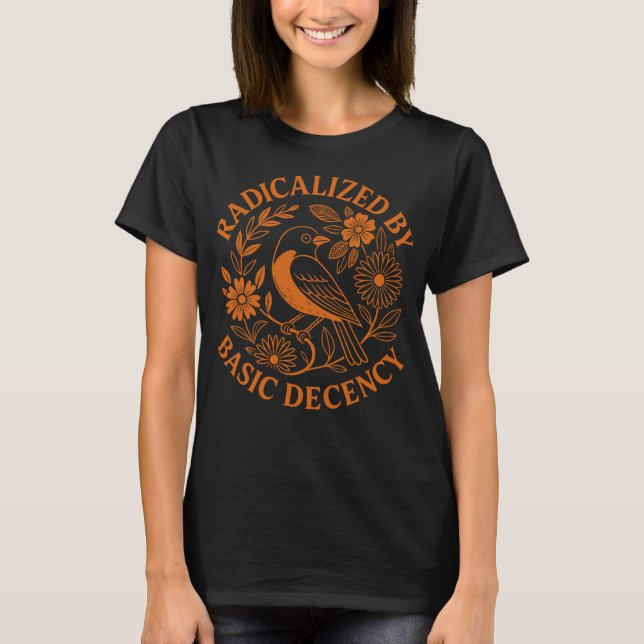 Camiseta Radicalizado por el diseño básico de aves de decen (Anverso)