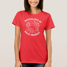 Camiseta Radicalizado por la Decencia Básica Conejo Floral