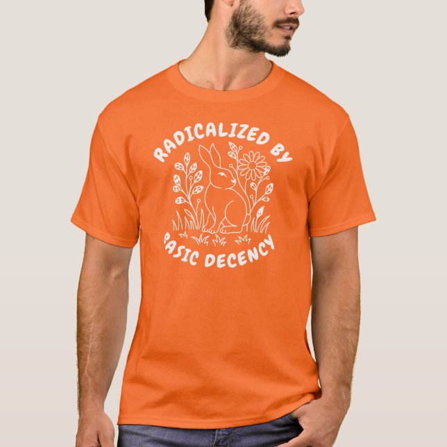 Camiseta Radicalized by Basic Decency Floral Bunny (Anverso)