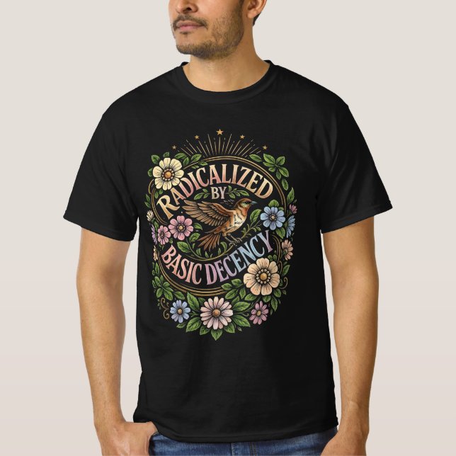 Camiseta Radicalized By Basic Decency-Vibrant Vintage Bird  (Anverso)