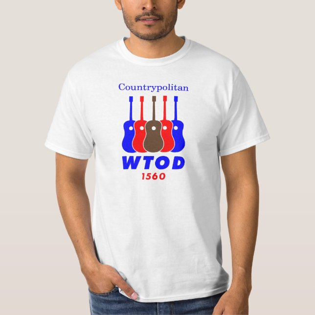 Camiseta radio de los años 70 WTOD 1560 Countrypolitan (Anverso)