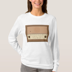 Camiseta Radio de madera retro de la década de 1940