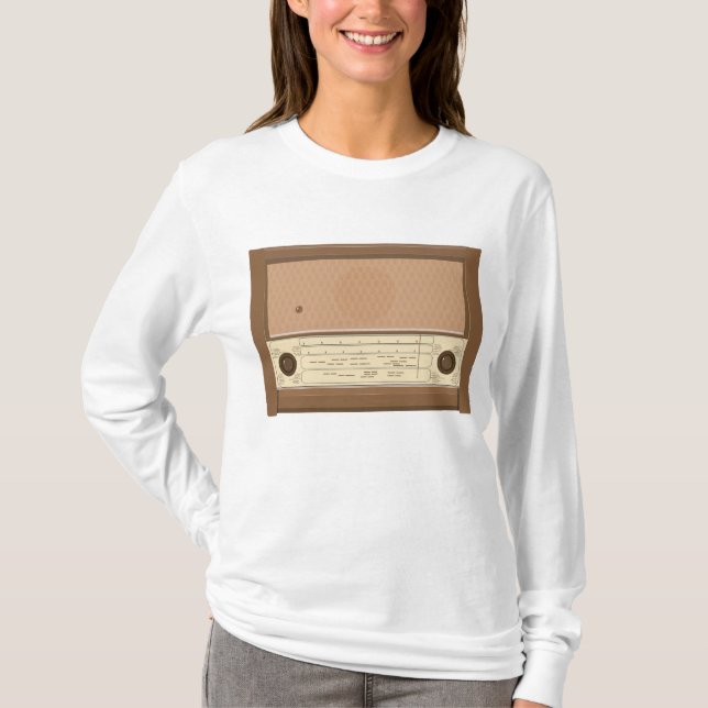 Camiseta Radio de madera retro de la década de 1940 (Anverso)