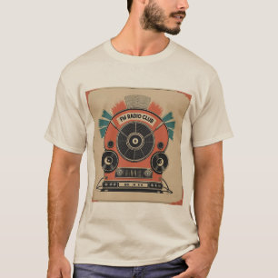 Camiseta Radio FM Club - Tee de arte de la radio retro