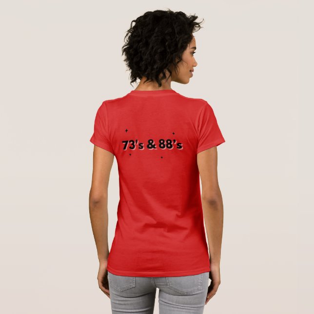 Camiseta Radio Ham de 73 y 88 (Reverso completo)