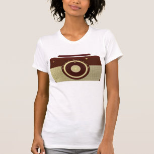 Camiseta Radio Retro Brown Y Oro Antiguo