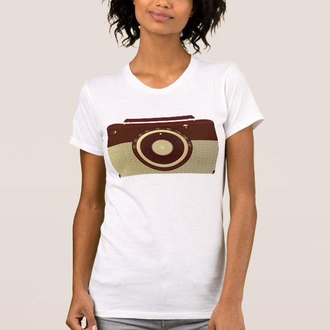 Camiseta Radio Retro Brown Y Oro Antiguo (Anverso)