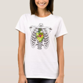 Camiseta Radiografía divertida del pecho corazón vegano