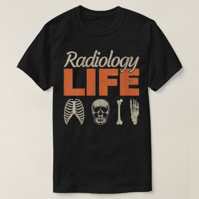 Camiseta Radiología de la vida radiológica de las mujeres R (Diseño del anverso)