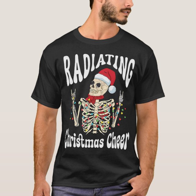 Camiseta Radiología Radiante Navidades Cheer X-Ray Rad Tech (Anverso)