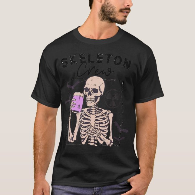 Camiseta Radiology Halloween Xray Tech Skeleton Coffee Crew (Anverso)