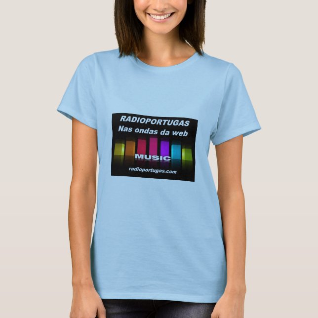 Camiseta Radioportugas , nas ondas da web , feminino (Anverso)