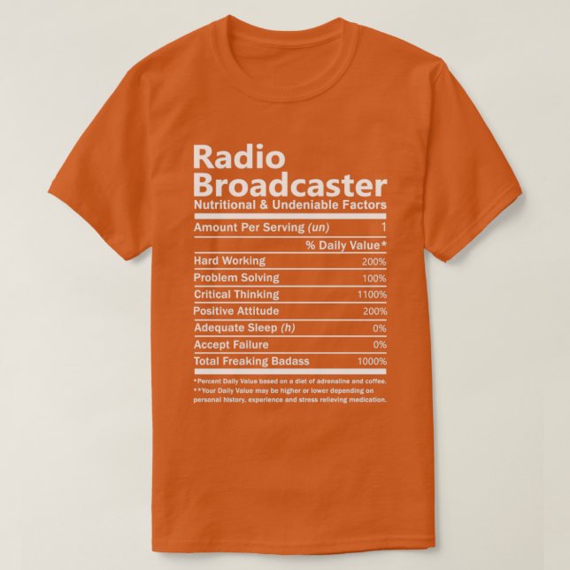 Camiseta Radiotransmisor Nutricional Y Undeni (Diseño del anverso)