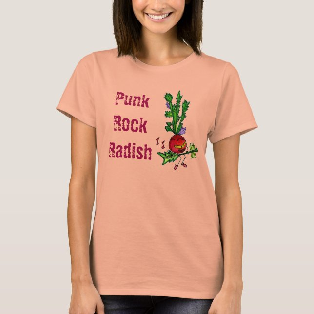 Camiseta Radish de rock de punk, tee de quemado (Anverso)