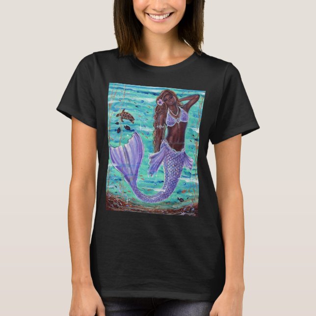 Camiseta Raeni Mermaid con tortuga marina de Renee Lavoie (Anverso)