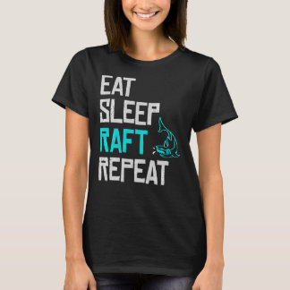 Camiseta Raft Game Eat Sleep Raft Repetir Gracioso Ataque A