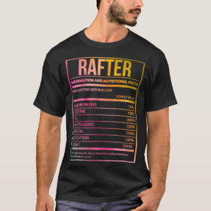 Camiseta Rafter Funny Rafting Nutrition Label en acuarela