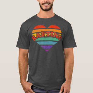Camiseta Rafting Retro Rainbow Heart 80s Whimsy LGBTQ