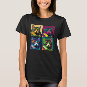 Camiseta Ragamuffin Cat Pop Ilustracion Animal colorido