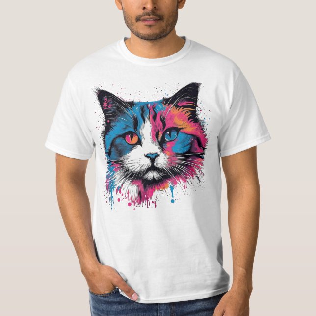 Camiseta Ragdoll Art Co. Expresivo Pop-Art Ragdoll Cat Des (Anverso)