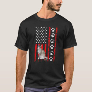 Camiseta Ragdoll Cat 4 De Julio Bandera Patriótica Estadoun