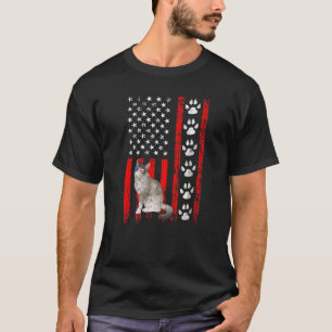 Camiseta Ragdoll Cat 4 De Julio Bandera Patriótica Estadoun