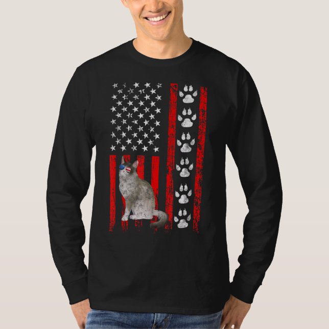Camiseta Ragdoll Cat 4 De Julio Bandera Patriótica Estadoun (Anverso)