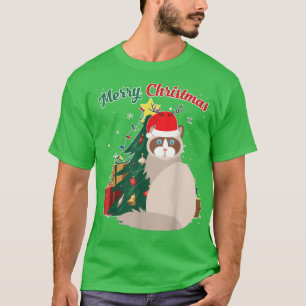 Camiseta Ragdoll Cat Christmas Tree Snow Flake Xmas Presen