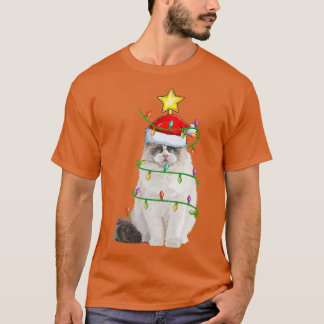 Camiseta Ragdoll Cat Lighting Xmas Tree Matching Ragdoll Ch