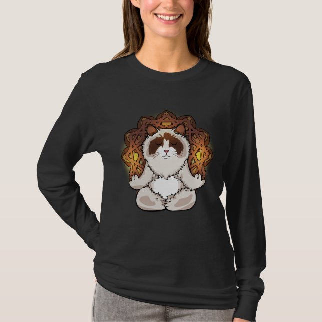 Camiseta Ragdoll Cat Meditation Gift Women Relaxation Yoga (Anverso)