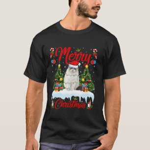 Camiseta Ragdoll Cat Merry Christmas Tree Light Ragdoll