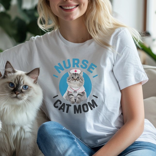 Camiseta Ragdoll Cat "Nurse Cat Mom" (Ragdoll Cat "Nurse Cat Mom" T-Shirt, mothers day gift)