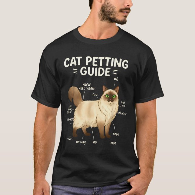 Camiseta Ragdoll Cat Petting Guide Funny Cat Lover  (Anverso)