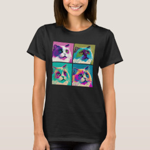 Camiseta Ragdoll Cat Pop Ilustracion Colorful Animal Men