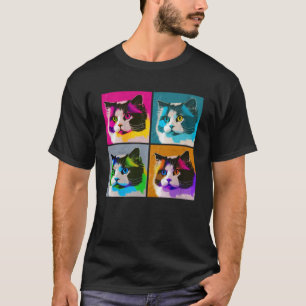 Camiseta Ragdoll Cat Pop Ilustracion Colorful Animal Men
