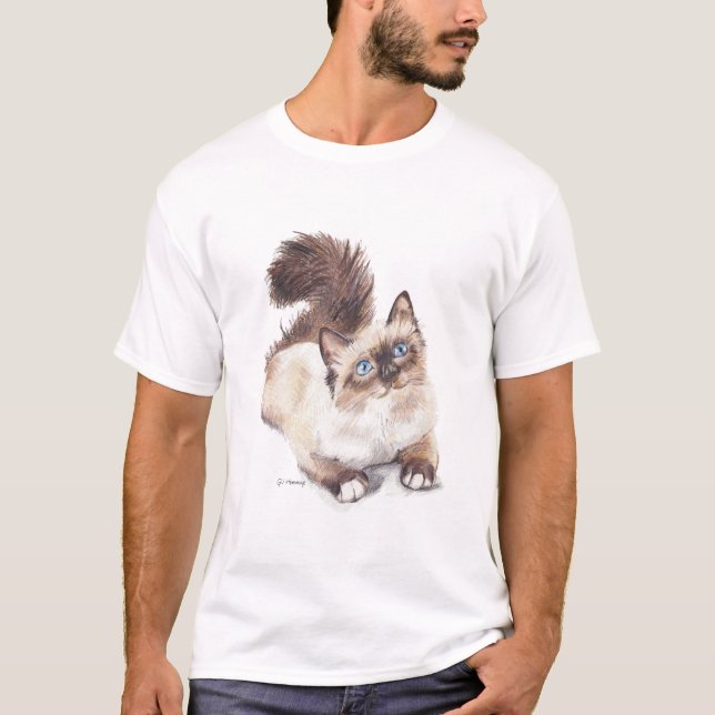 Camiseta Ragdoll cat por Artist GV Hemmings (Anverso)