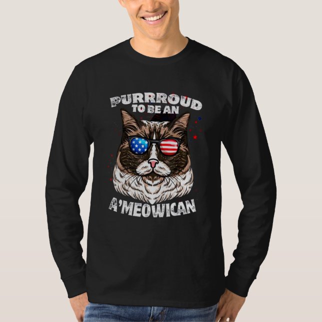 Camiseta Ragdoll Cat Purrroud Será Un Estadounidense 4 De J (Anverso)