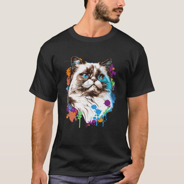 Camiseta Ragdoll Cat Race Colorful Mom Lady (Anverso)