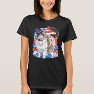 Camiseta Ragdoll Cat Usa Merica 4 De Julio Bandera Estadoun