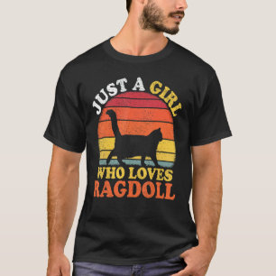 Camiseta Ragdoll Cat Vintage Un Chica que ama a Ragdoll