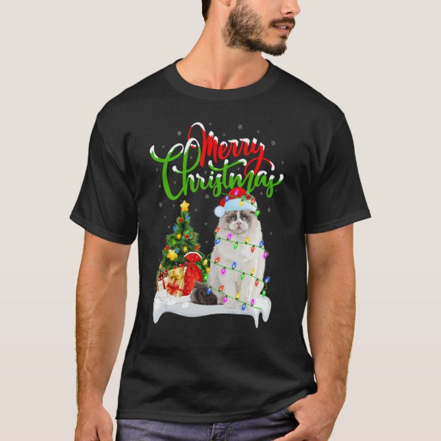 Camiseta Ragdoll Cat Xmas Decoraciones de Santa Ragdoll Chr (Anverso)