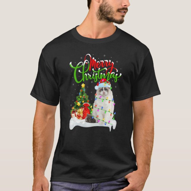 Camiseta Ragdoll Cat  Xmas Decorations Santa Ragdoll Christ (Anverso)