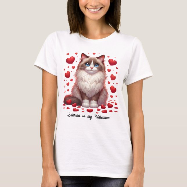 Camiseta Ragdoll Romance: El día de San Valentín y trozos d (Anverso)