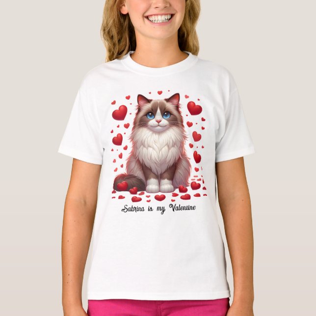 Camiseta Ragdoll Romance: El día de San Valentín y trozos d (Anverso)