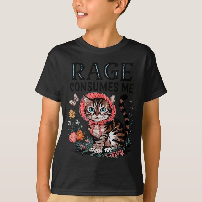 Camiseta Rage Consumes Me Funny Cat Meme  (Anverso)